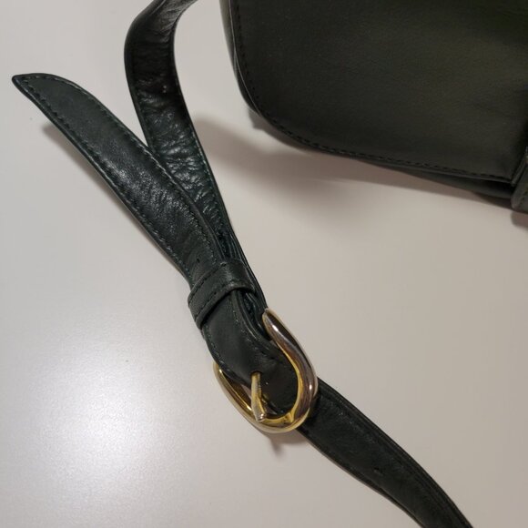 Vintage Talbots Dark Forest Green Cross-body Leather Purse - Picture 11 of 14